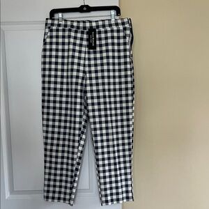 Isaac Mizrahi Women's Checkered Chinos Capri Pants in Navy and White